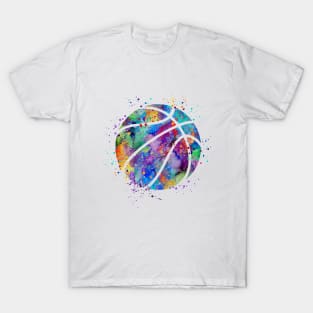 Basketball Ball Colorful Watercolor T-Shirt